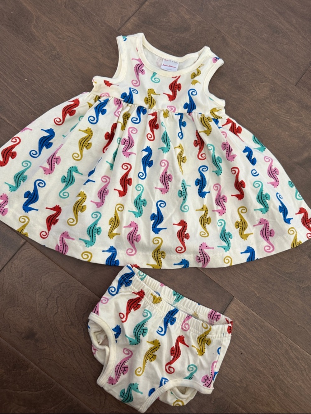 Hanna Andersson Children's Seahorse Print Tank Dress & Bloomers